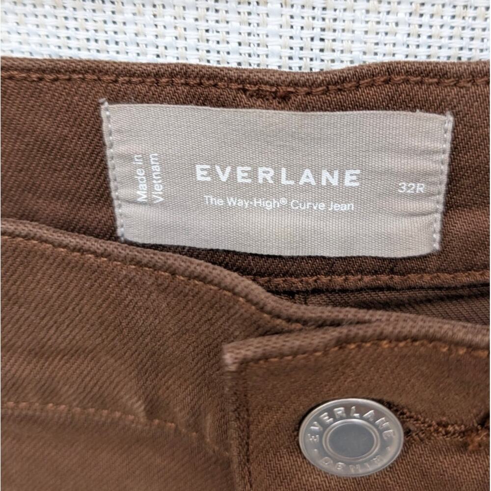 Everlane way high curve brown jeans 32r - Picture 3 of 9